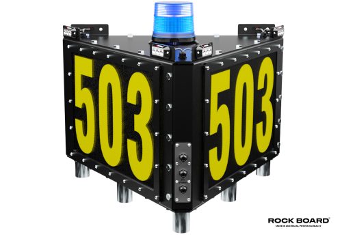 Rock Board Custom Display 3-Sided LED ID Board Light Vehicles (Blue Beacon)
